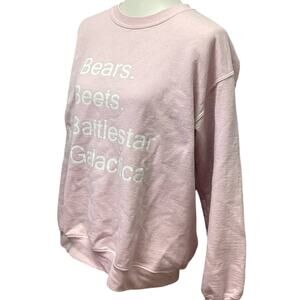 Womens Medium Parks & Rec Bears Beets Battlestar Gallactica Dwight Sweatshirt